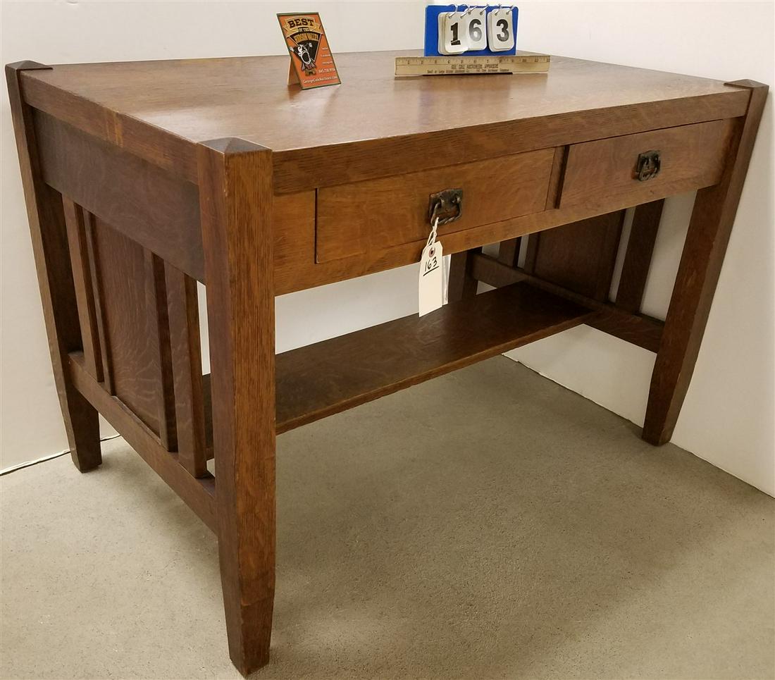 VINTAGE MISSION OAK DESK, 29.5"H X 42 5"W X 26.25"D (1 of 2)