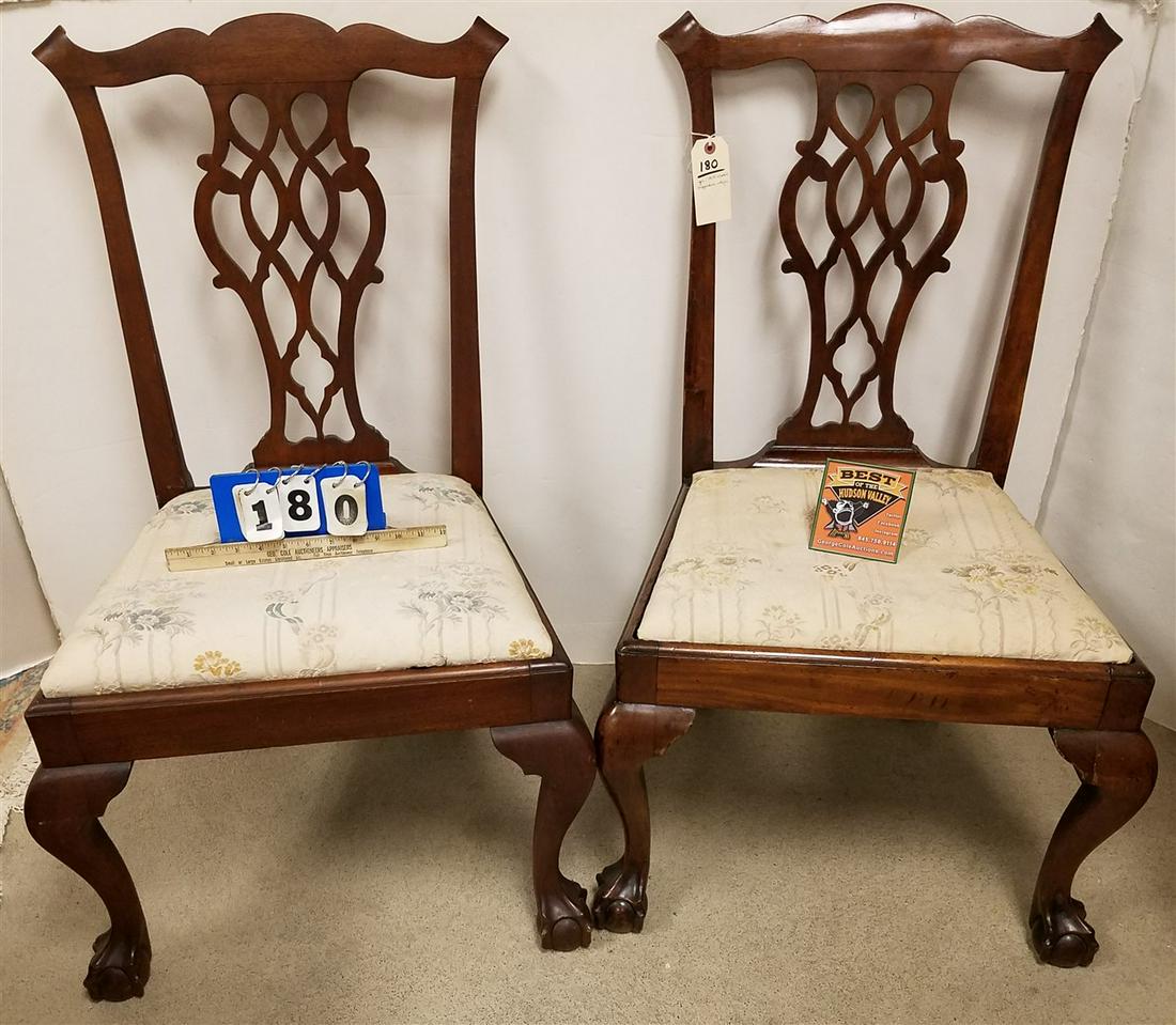 PR 1919 CHIPPENDALE STYLE CHAIRS W/ LABEL (1 of 5)