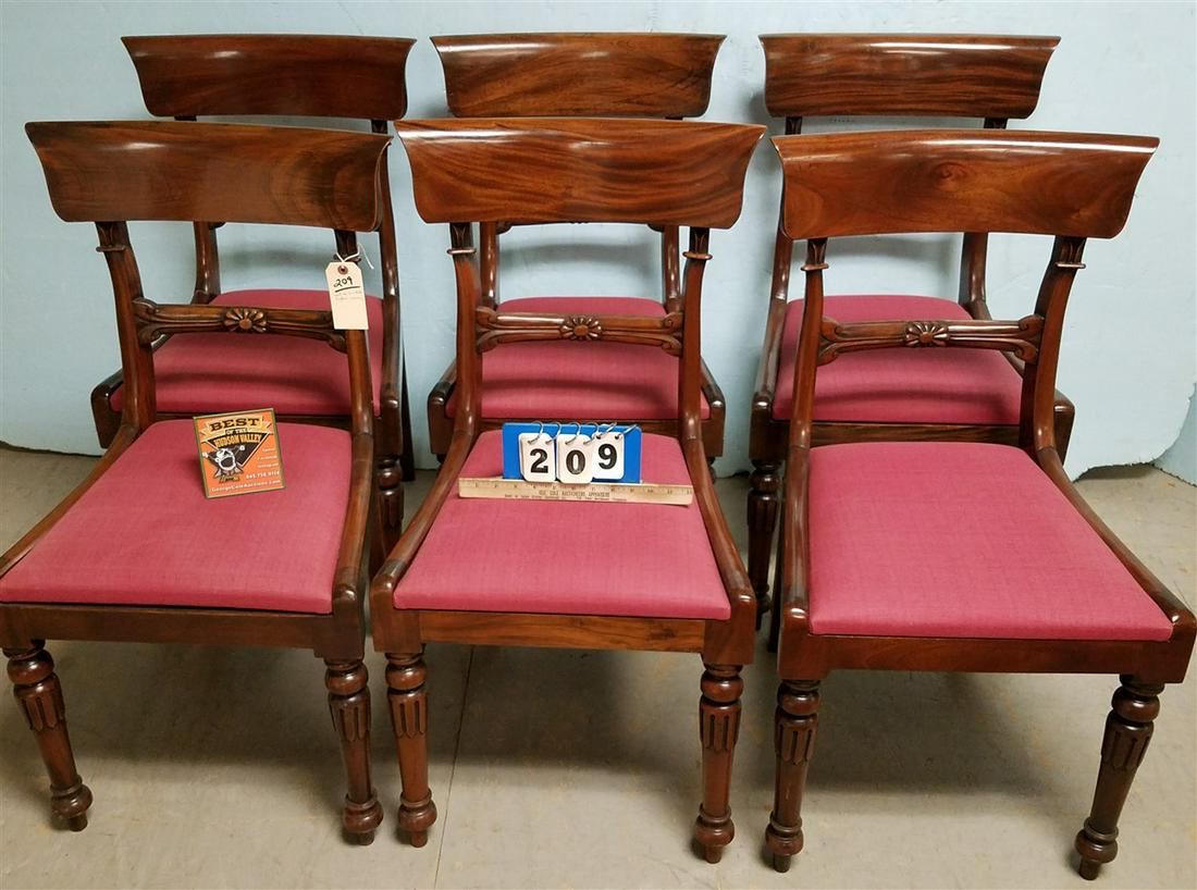 SET 6 ENGLISH c.1840 MAHOG. CHAIRS (1 of 5)
