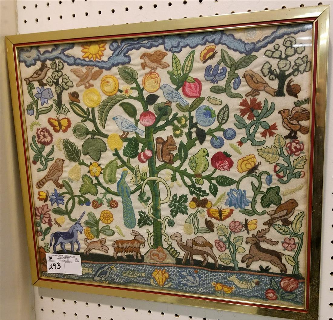 FRAMED NEEDLEWORK, 16" X 18.5" (1 of 1)