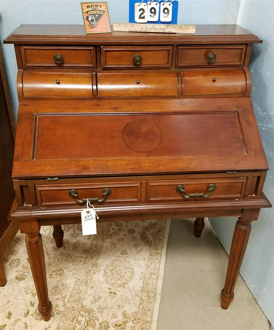 CHERRY SLANT FRONT DESK, 45.5"H X 3'W X 22.25": CHERRY SLANT FRONT DESK, 45.5"H X 3'W X 22.25"