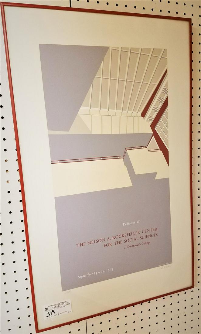FRAMED LITHO, DEDICATION OF THE NELSON A. ROCKEFELLER (1 of 1)