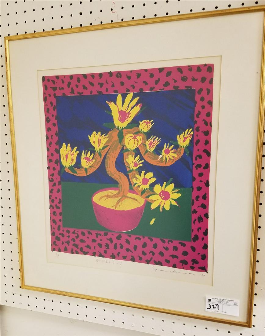 FRAMED LITHO, "BONSAI I", PENCIL SGND. +1981 6/8 19.5" (1 of 2)