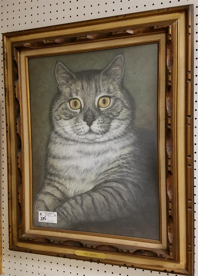 FRAMED PASTEL, "THE JUDGE", SGND, KRISTY BISHOP '78, (1 of 2)