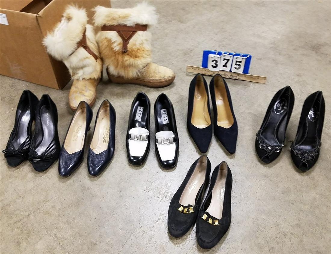 BX 7 PR. WOMAN'S SHOES-FERRAGAMO, PRADA, GUCCI, VIA: BX 7 PR. WOMAN'S SHOES-FERRAGAMO, PRADA, GUCCI, VIA SPIGA, MAX AZRIA, TECHNICA, SIZES 39, 9B, ETC.
