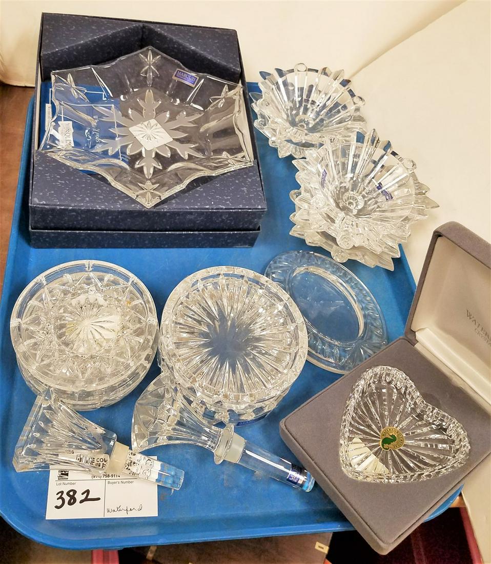 TRAY WATERFORD, 4 LISMORE COASTERS, 5 SM. BOWLS, (1 of 1)