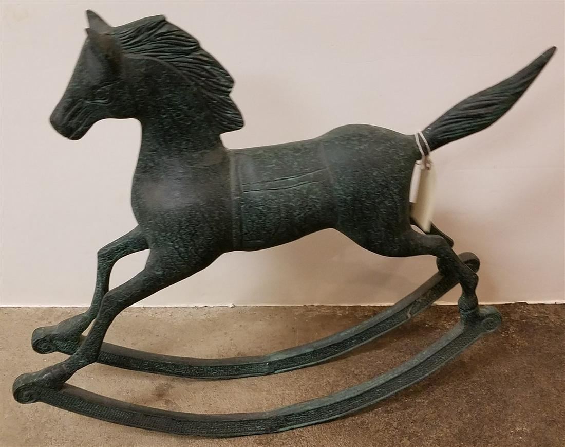 METAL HOBBY HORSE, 23"H X 28"L: METAL HOBBY HORSE, 23"H X 28"L
