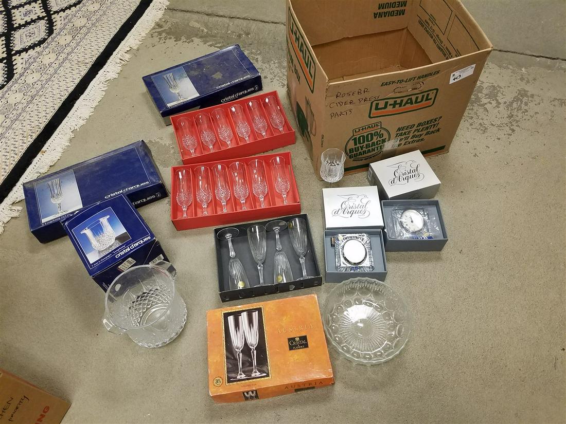 BX CRYSTAL D'ARUES FR.-12 BX'D CHAMPAGNE FLUTES, ICE (1 of 1)