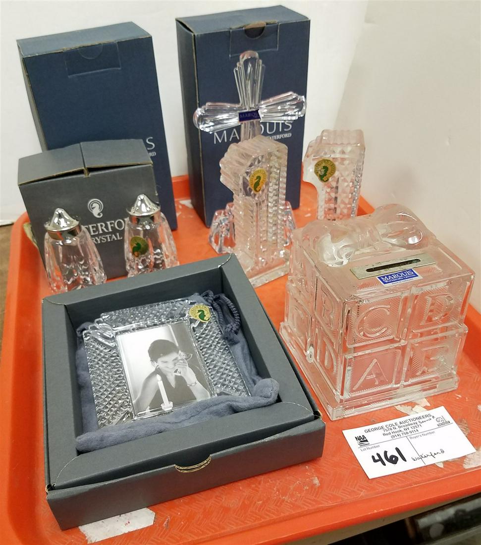 TRAY WATERFORD, 2-CROSSES, SALT/PEPS/BANK, FRAME, ETC. (1 of 1)