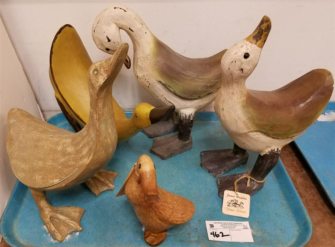 TRAY DUCK FIGURINES-WOODEN BY JAMES HADDON, DCUK, ETC. (1 of 2)