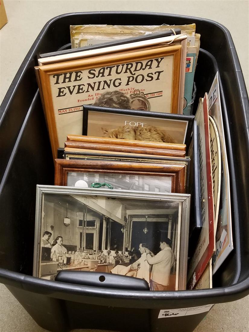 TUB FRAMED ITEMS-BARBER SHOP, ETC. (1 of 8)