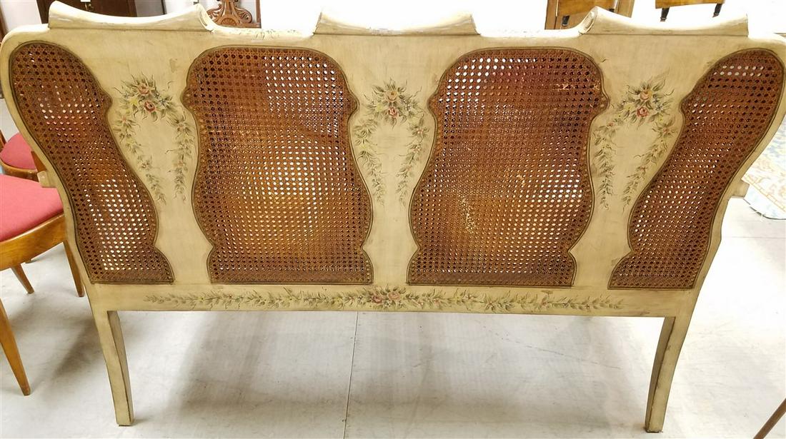 PTD. SETTEE W/CANE BACK + SEAT 41.5"H X 59.5"W (1 of 2)