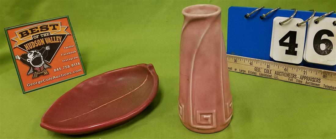 TRAY 2PC. ROOKWOOD POTTERY VASE, 5.75" #2135 1940, + (1 of 2)