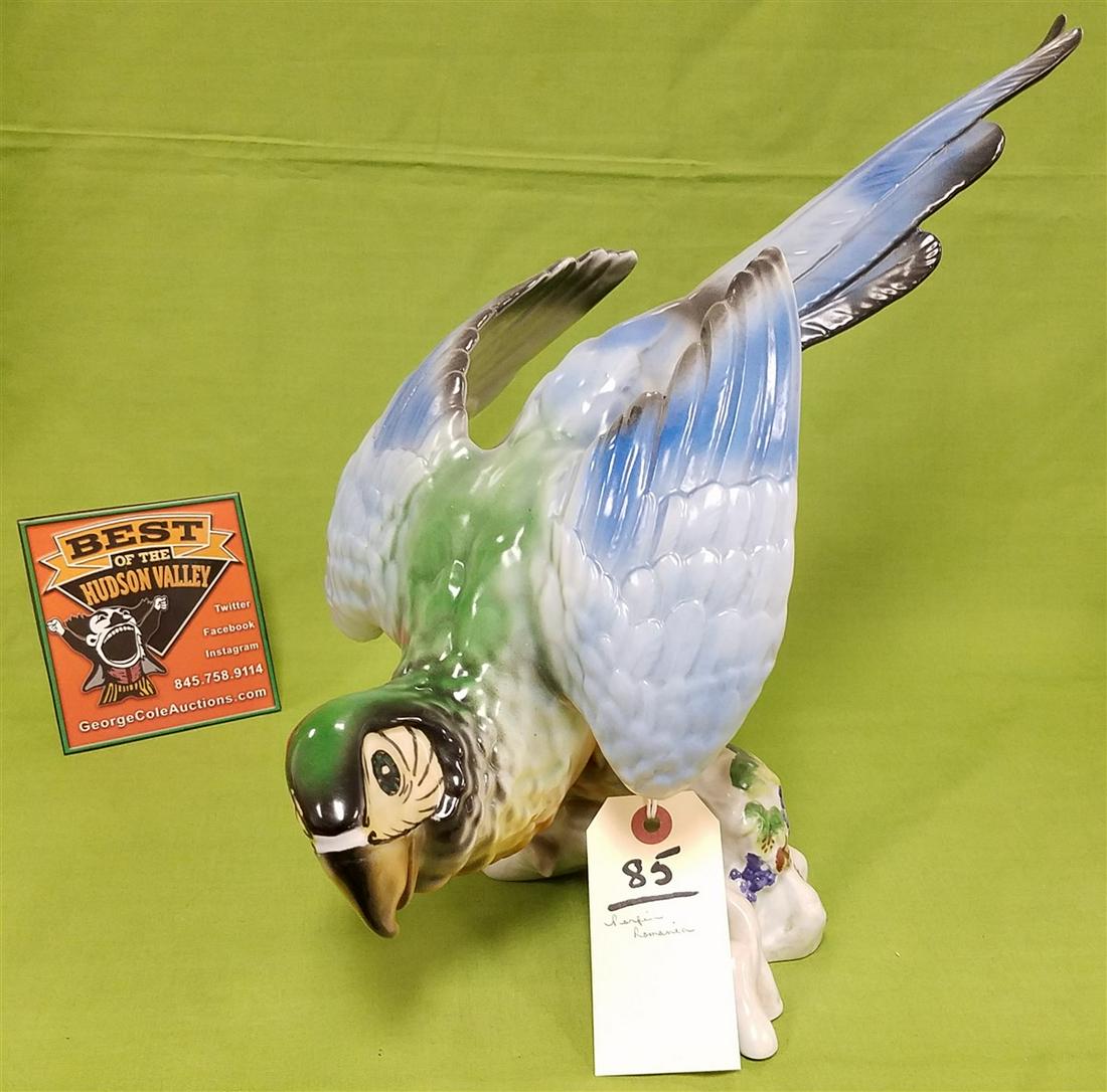 PARFIN ROMANIA PORCELAIN PARROT FIGURINE, 13"H X 15"L (1 of 4)