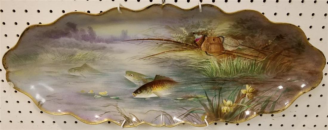 LIMOGES FISH PLATTER W/ SMALL CHIPS, 10.25" X 24.5" (1 of 2)
