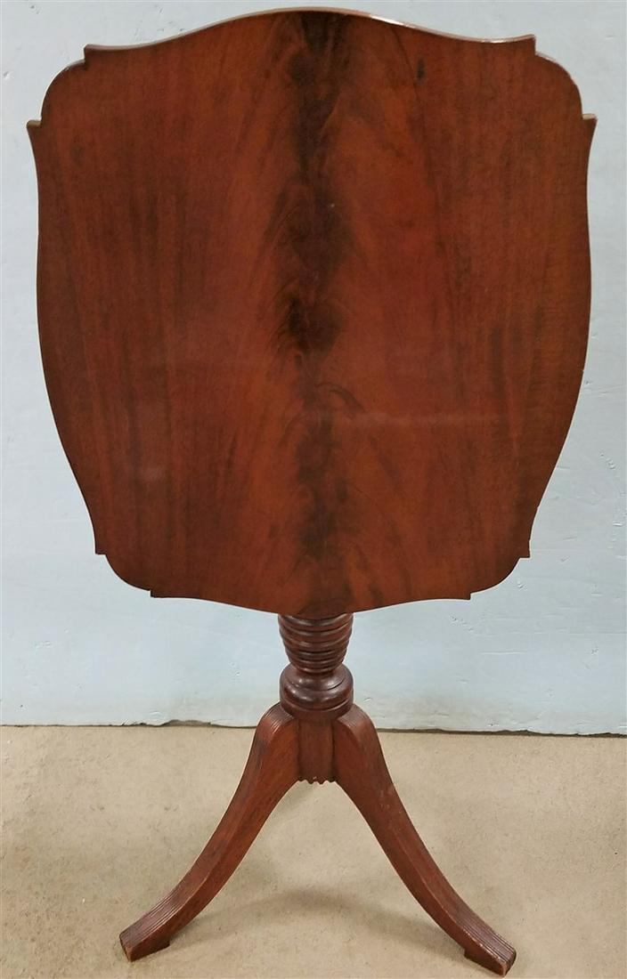 FEDERAL MAHOG. TILT TOP CANDLE STAND, 28.5"H X 20"W X (1 of 4)