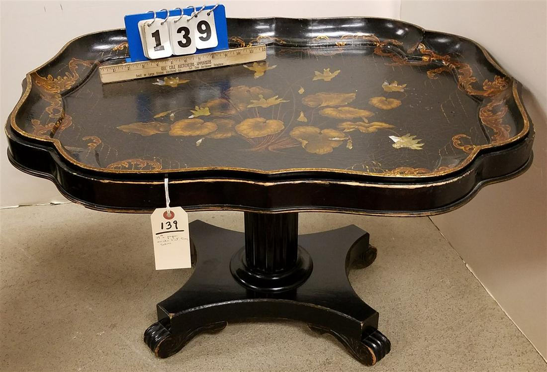 VICT. PAPER MACHE TRAY, 31" X 24" FITTED INTO A TABLE (1 of 3)