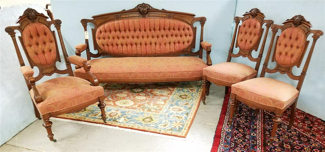 VICT. 4PC. WALNUT RENAISSANCE REVIVAL PARLOR SET (1 of 1)