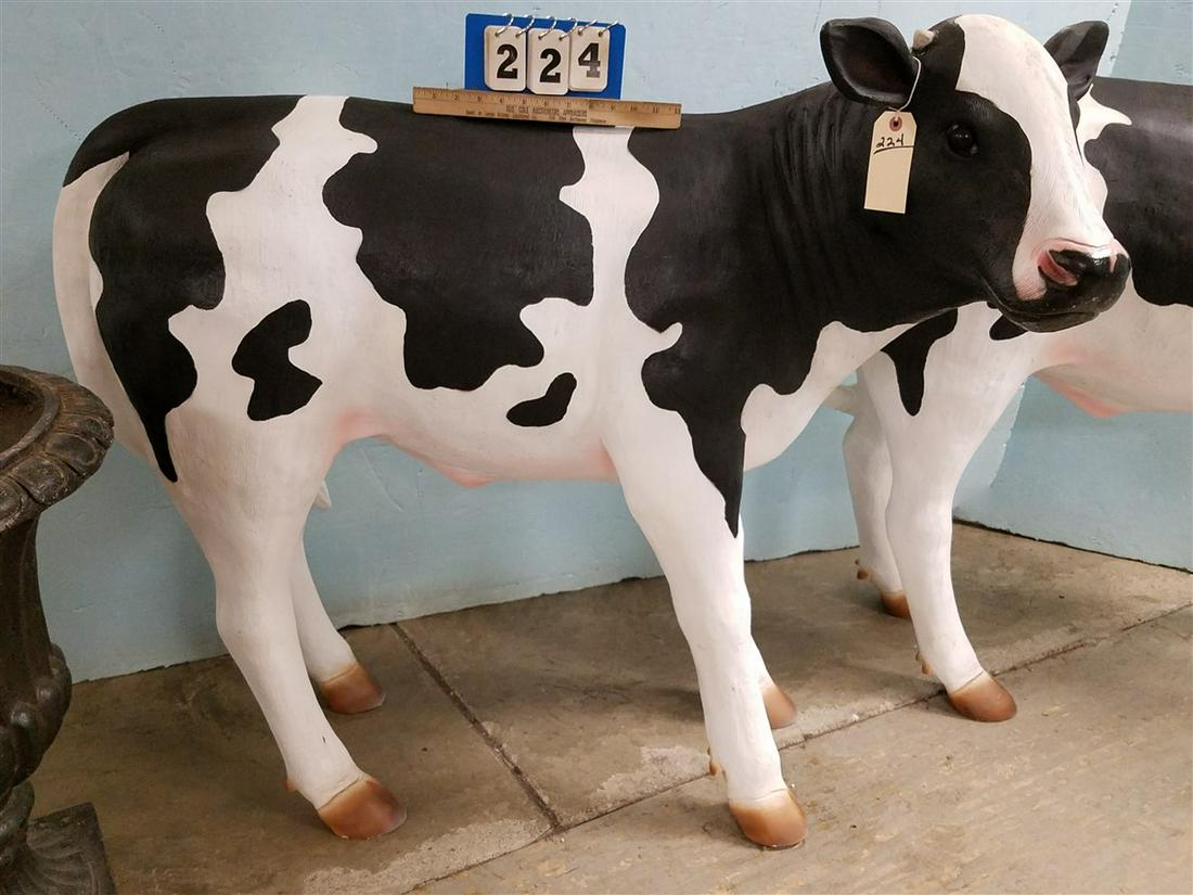 FIBERGLASS COW, 40"H X 4'L: FIBERGLASS COW, 40"H X 4'L