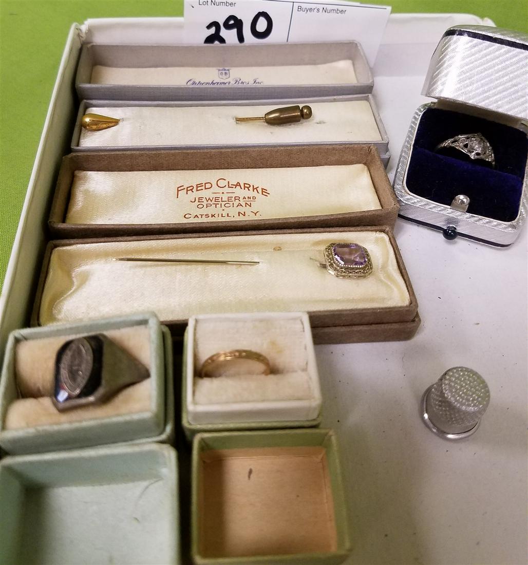LOT JEWELRY-2-14K STICK PINS, 10K CHILD'S RING, 2 (1 of 3)