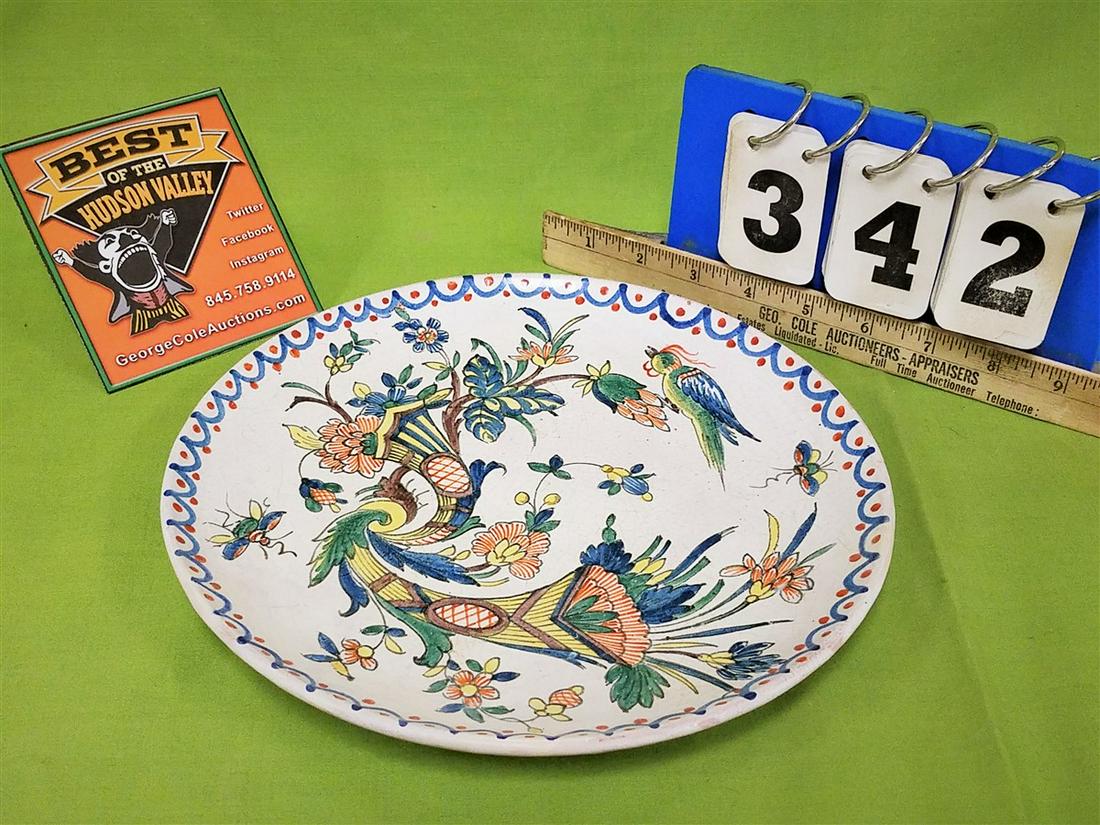 EARLY 18th-19th c, DELFT PLATE, 10" DIAM. (1 of 3)