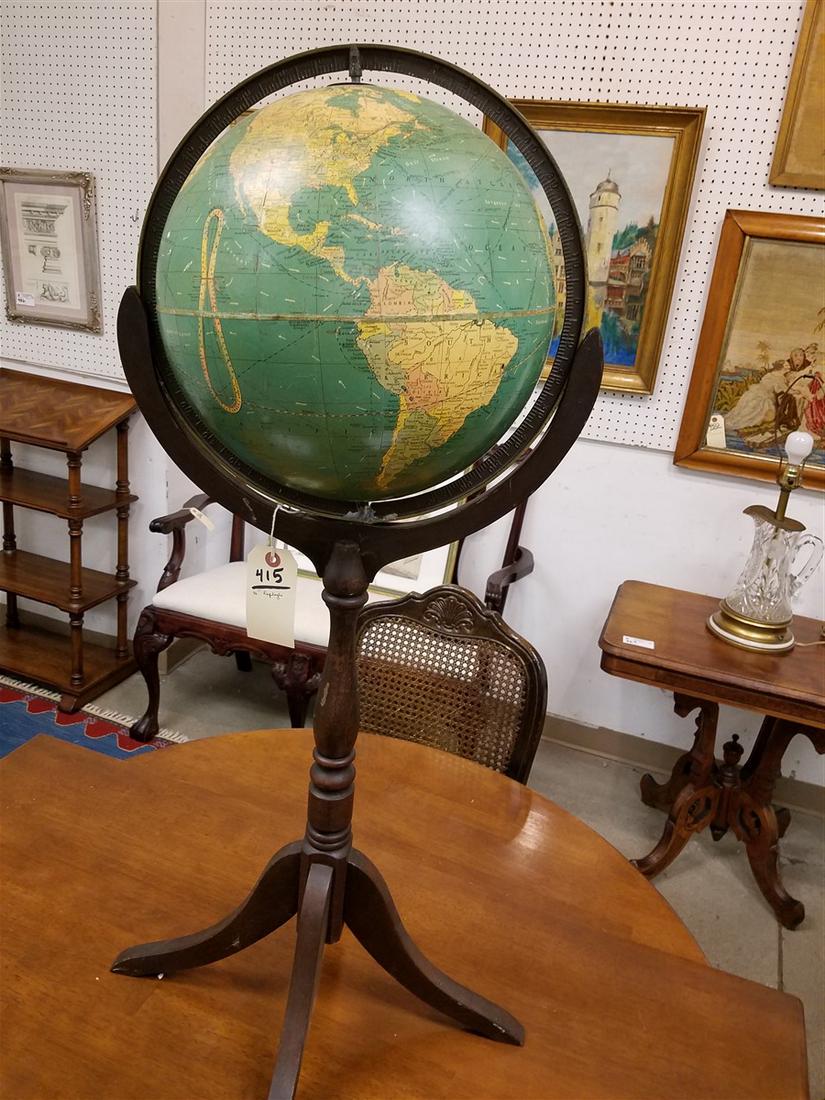 GLOBE ON STAND 12" REPLOGLE, 35"H (1 of 4)