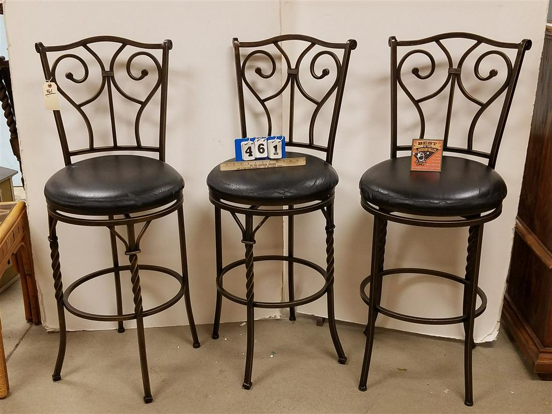 SET 3 METAL FRAME COUNTER CHAIRS (1 of 1)