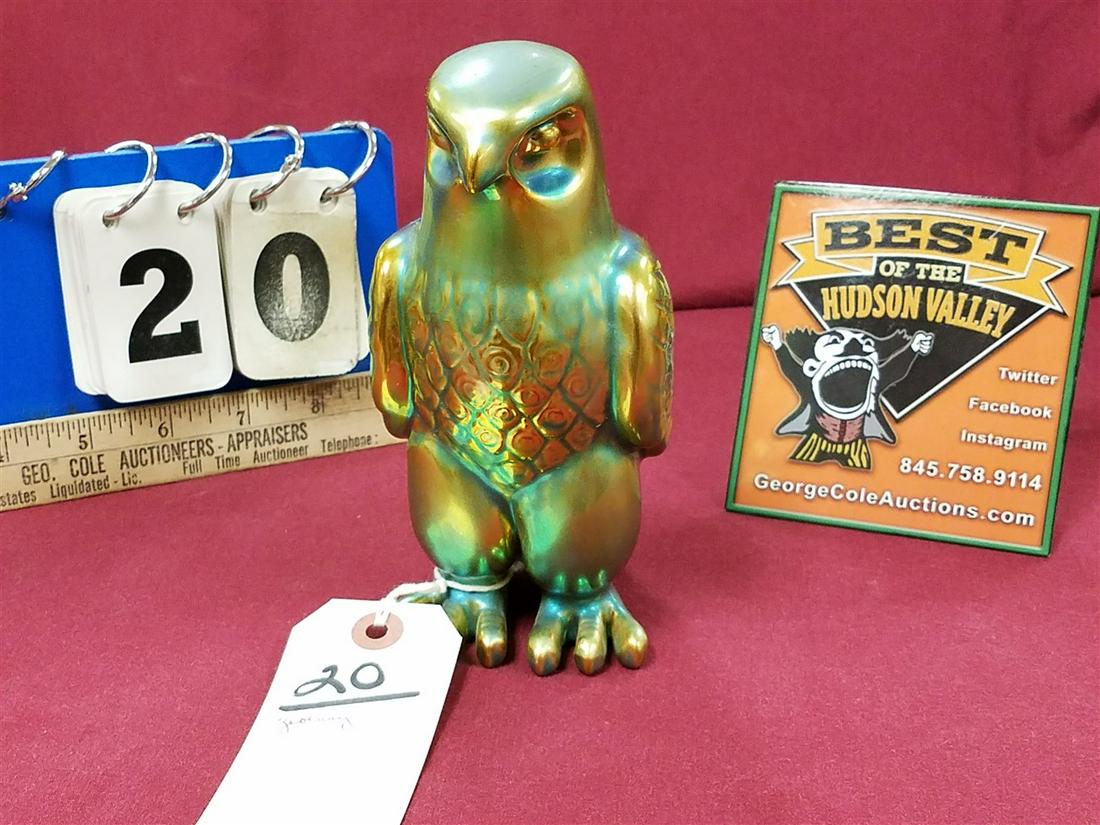 ZSOLNAY EAGLE FIGURINE, 6.5": ZSOLNAY EAGLE FIGURINE, 6.5"