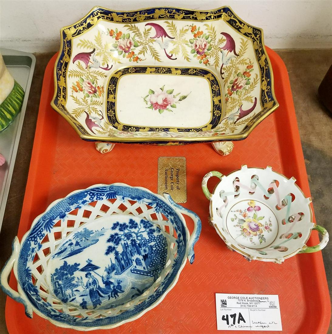 TRAY/ 19th c. FOOTED BOWL, 4" X 10.5"W X 8"D, CHINESE (1 of 1)