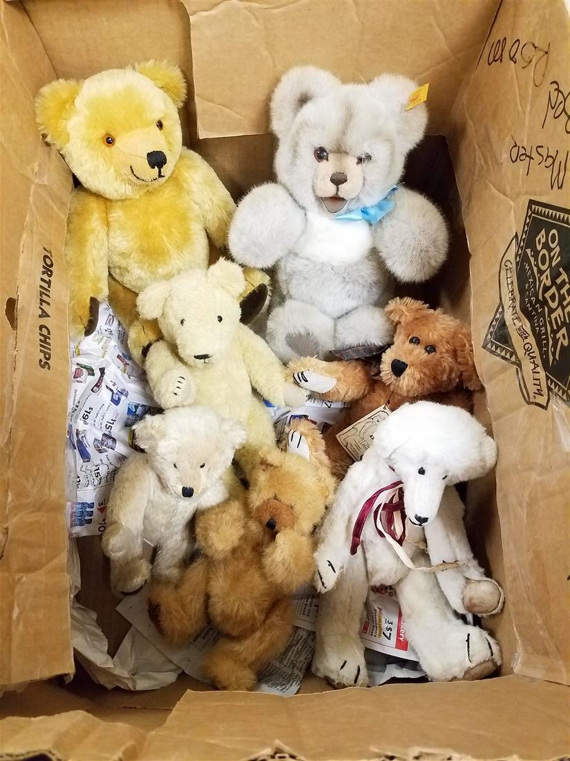 BX/ 7 TEDDY BEARS, INCL. STEIFF W/ SQUEAKER + JOINTED (1 of 2)