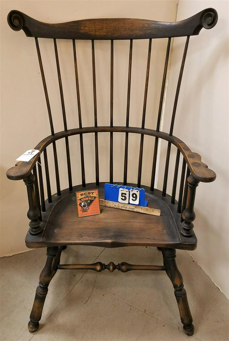 WINDSOR ARMCHAIR MADE BY GARY V. MOODY, CLINTON CORNERS: WINDSOR ARMCHAIR MADE BY GARY V. MOODY, CLINTON CORNERS N.Y.