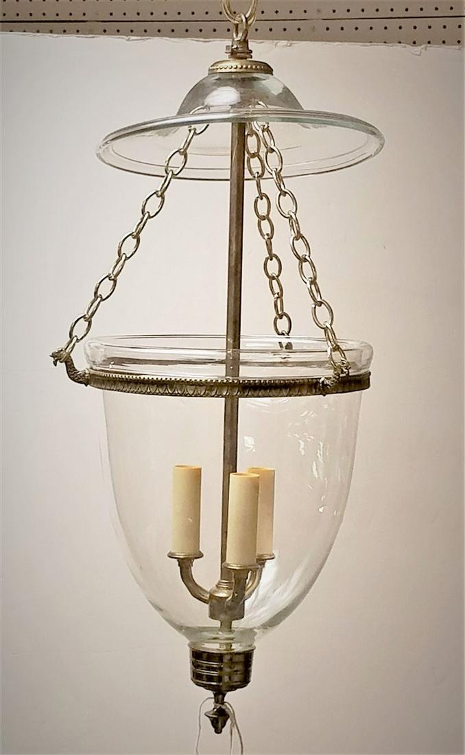 BELL SHAPED HURRICANE FIXTURE, 20"H X 9" DIAM: BELL SHAPED HURRICANE FIXTURE, 20"H X 9" DIAM