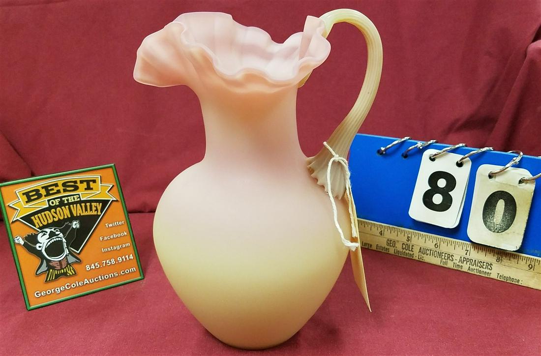PEACHBLOW PITCHER, 9.5" (1 of 3)