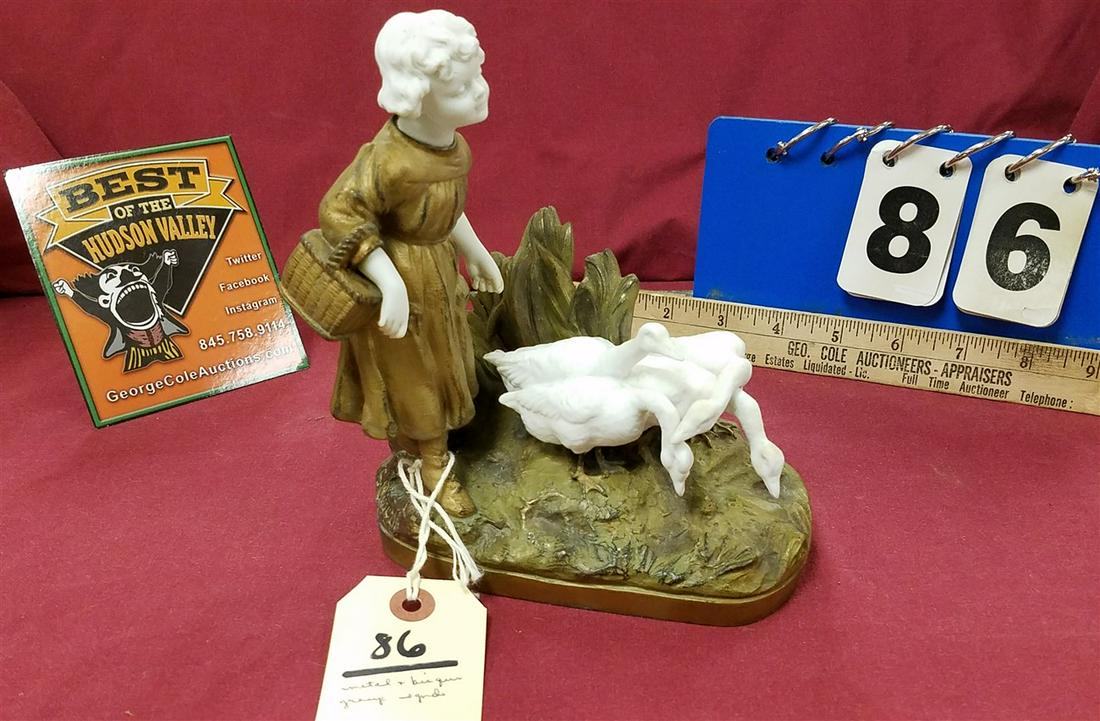 METAL + BISQUE GROUP, SGND. 7"H X 6"W X 3.5"D S. (1 of 4)