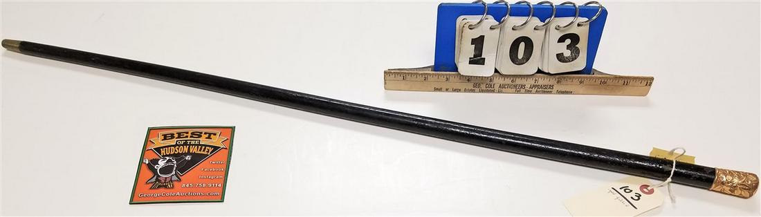 GOLD FILLED CAP WALKING STICK (1 of 4)