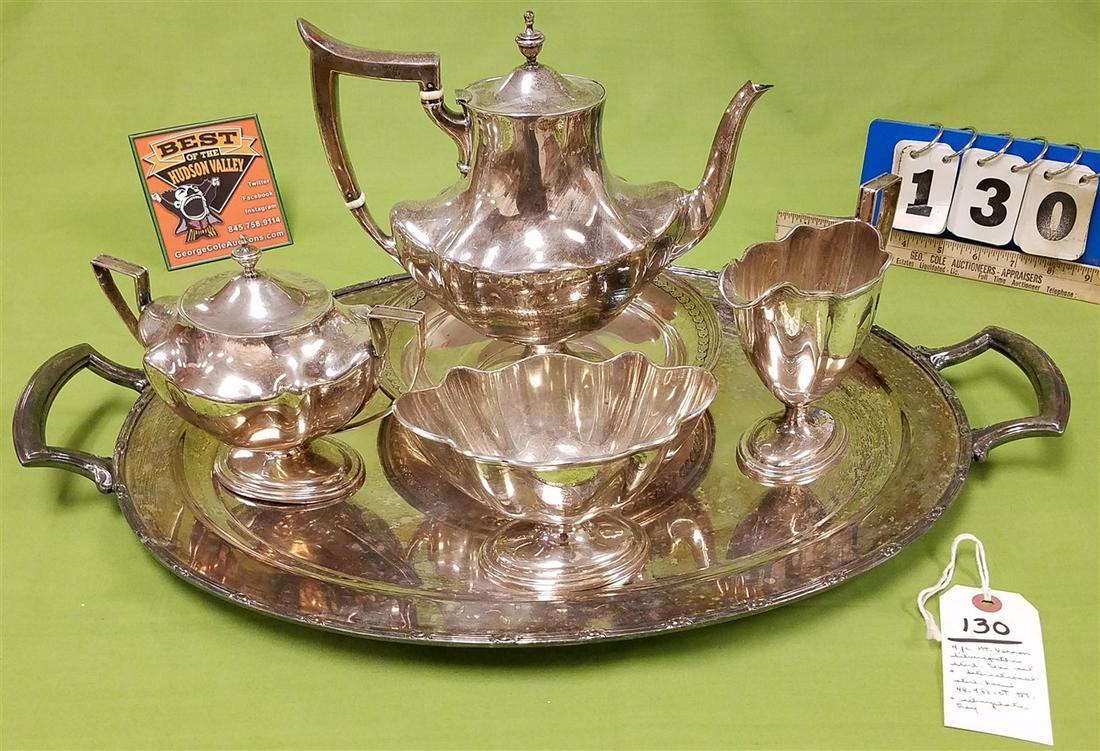 MT. VERNON SILVERSMITHS STERL. 4PC. TEA SET + (1 of 10)