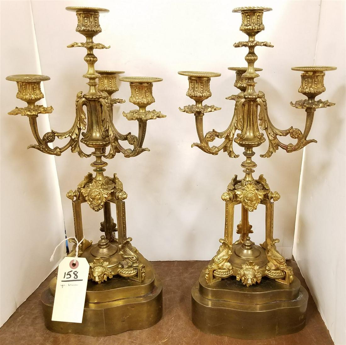 PR. BRASS CANDELABRA 18.5" (1 of 3)