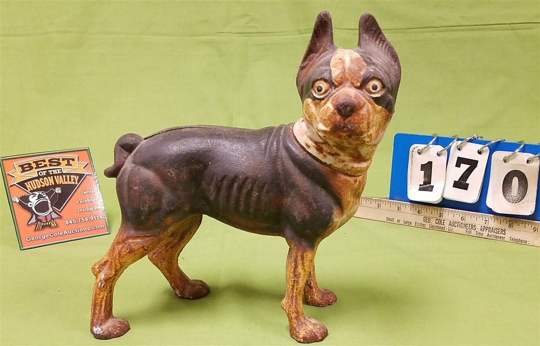 BOSTON TERRIER CAST IRON DOOR STOP, 9.75"H: BOSTON TERRIER CAST IRON DOOR STOP, 9.75"H