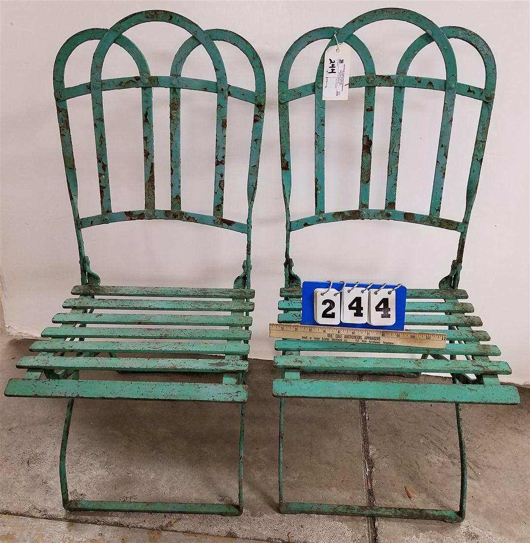 PR. WROUGHT FOLDING CHAIRS (1 of 2)