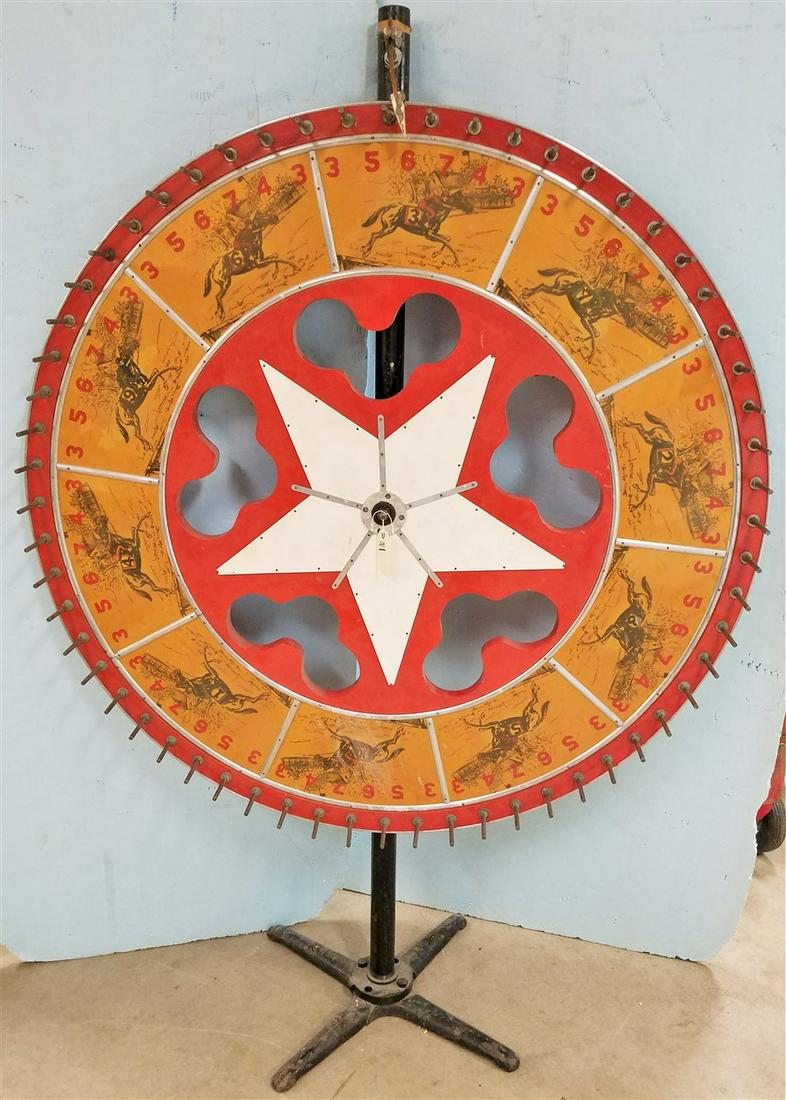PRIZE WHEEL, CARNIVAL 7'2"H X 5' DIAM.: PRIZE WHEEL, CARNIVAL 7'2"H X 5' DIAM.