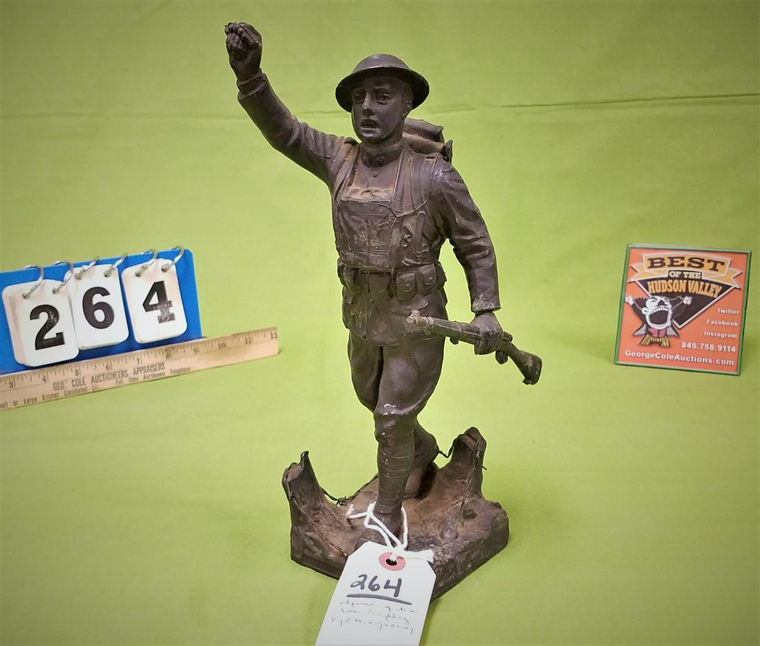 WHITE METAL STATUE, "SPIRIT OF THE AMERICAN DOUGHBOY", (1 of 6)