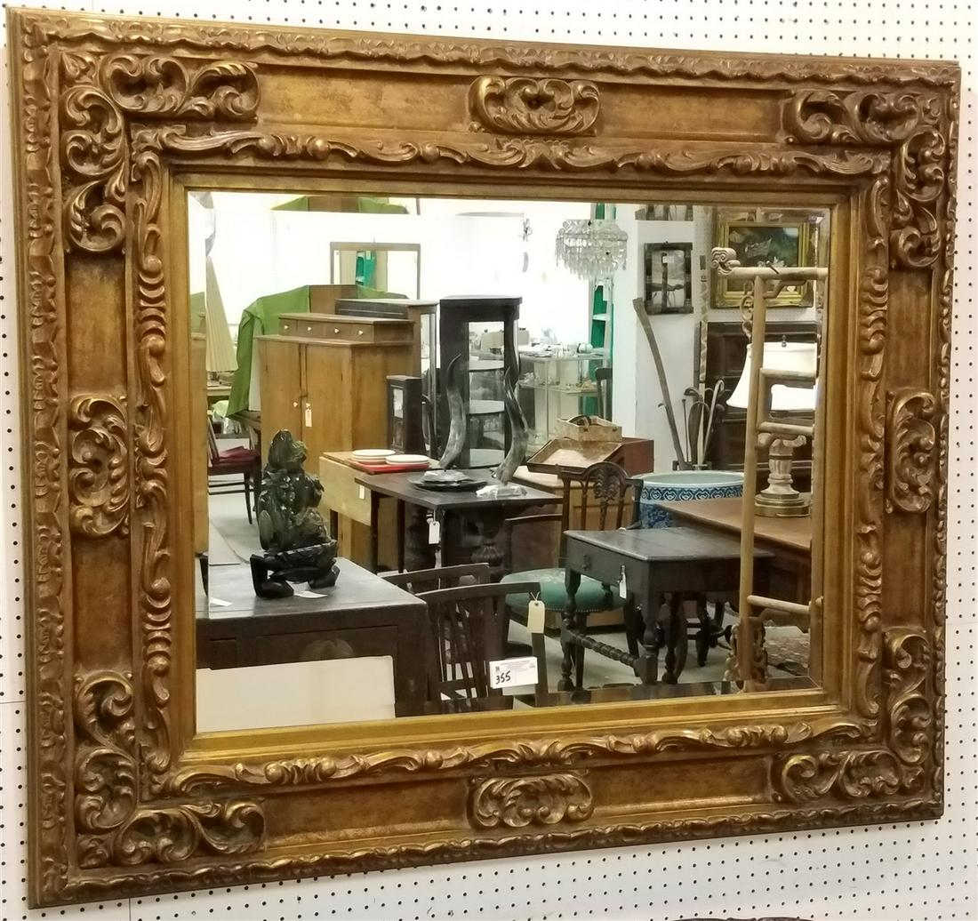 GILT FRAMED BEVELLED MIRROR, 47" X 56" (1 of 1)