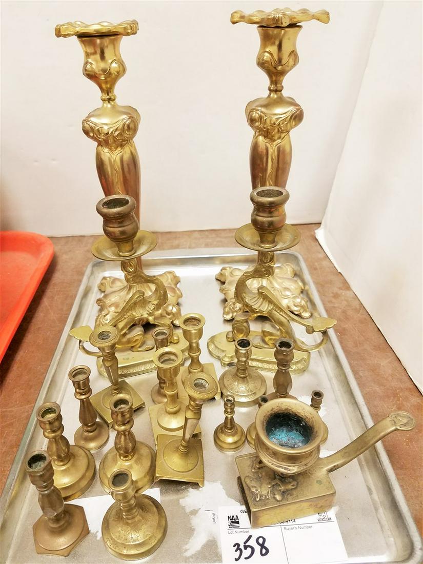 TRAY/ CANDLESTICKS, 10" PR., 6"PR. , + MINIS (1 of 2)