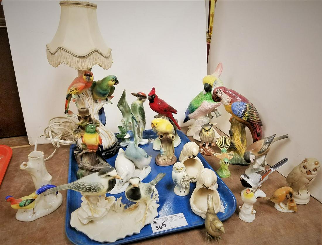 TRAY/ 20 BIRD FIGURINES, MOSTLY GERMANY (1 of 5)