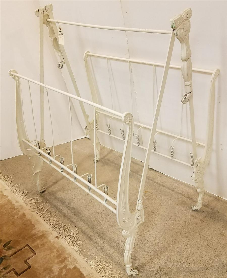 19th c. CAST IRON FOLDING CAMPAIGN BED (1 of 2)