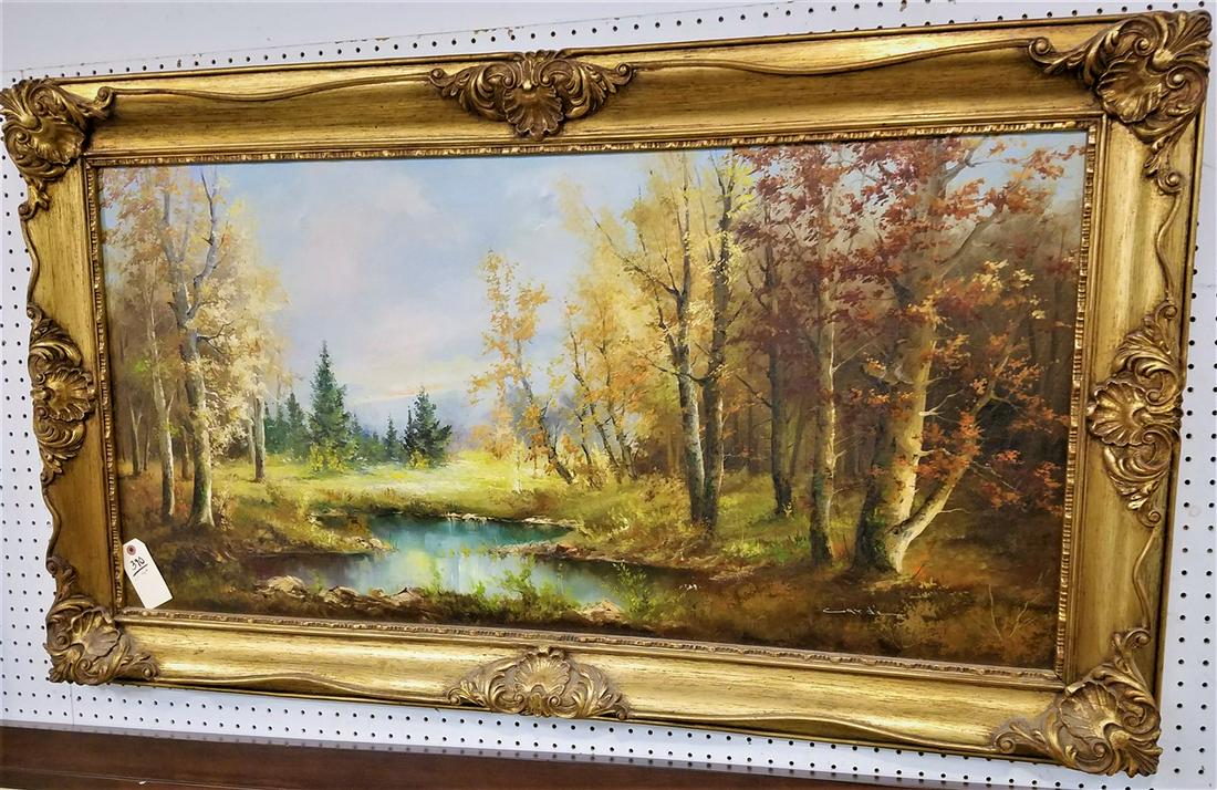 FRAMED O/C LANDSCAPE, SGND, 24" X 48" (1 of 5)