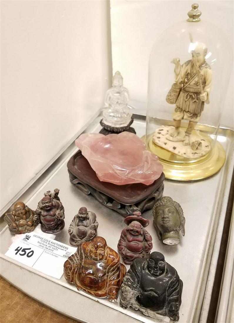 TRAY ASIAN-CARVED PINK QUARTZ BOWL 1.5"H X 5.75"W X (1 of 1)