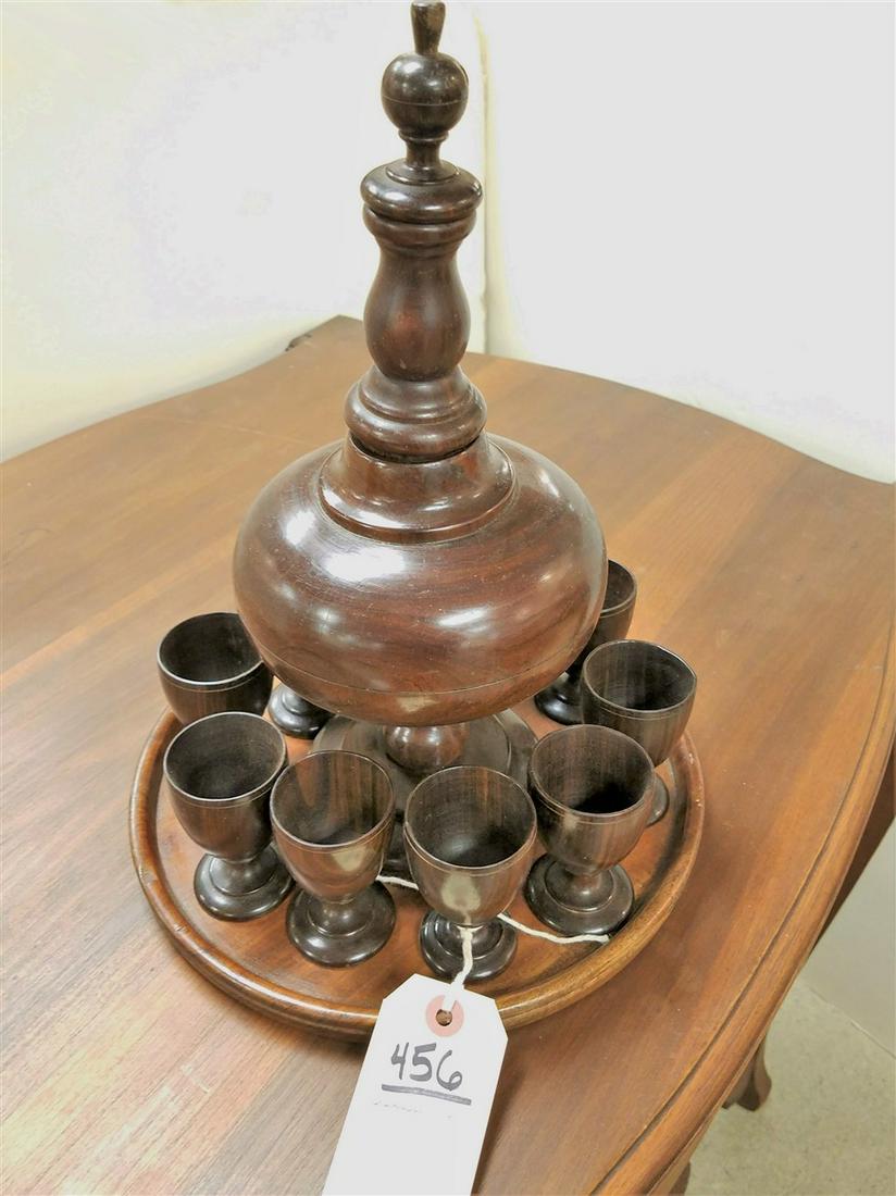 ROSEWOOD 12PC. -TRAY 10.5" DIAM. W/ 13" TURNED (1 of 2)