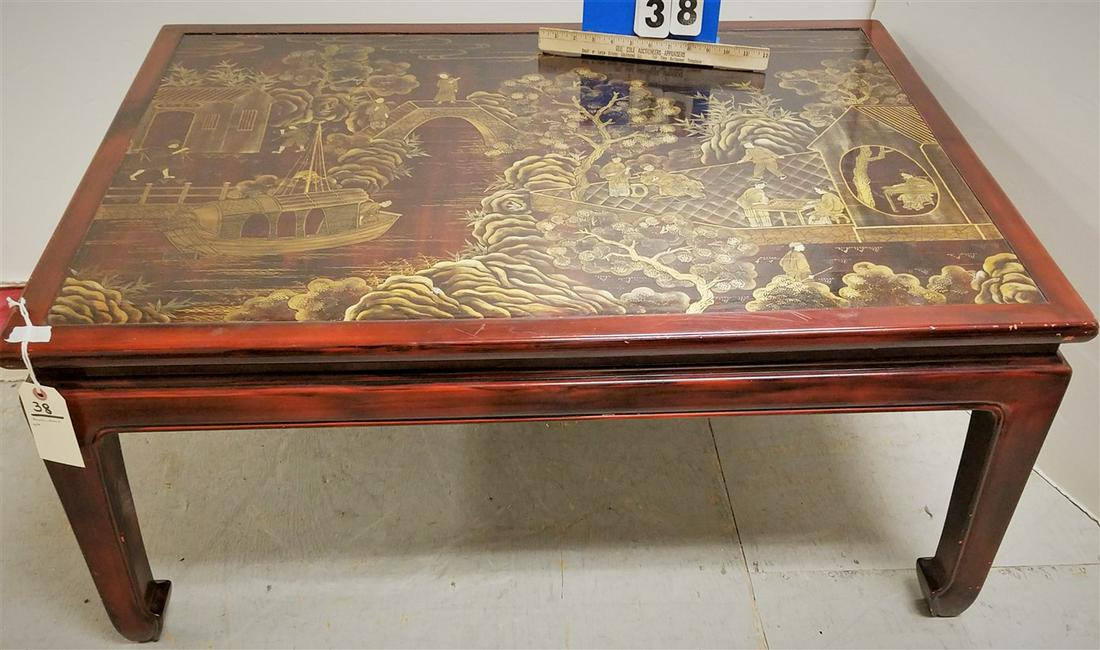 GRACIE STUDIO HAND PTD. COFFEE TABLE, 17.5"H X 40"W X (1 of 4)