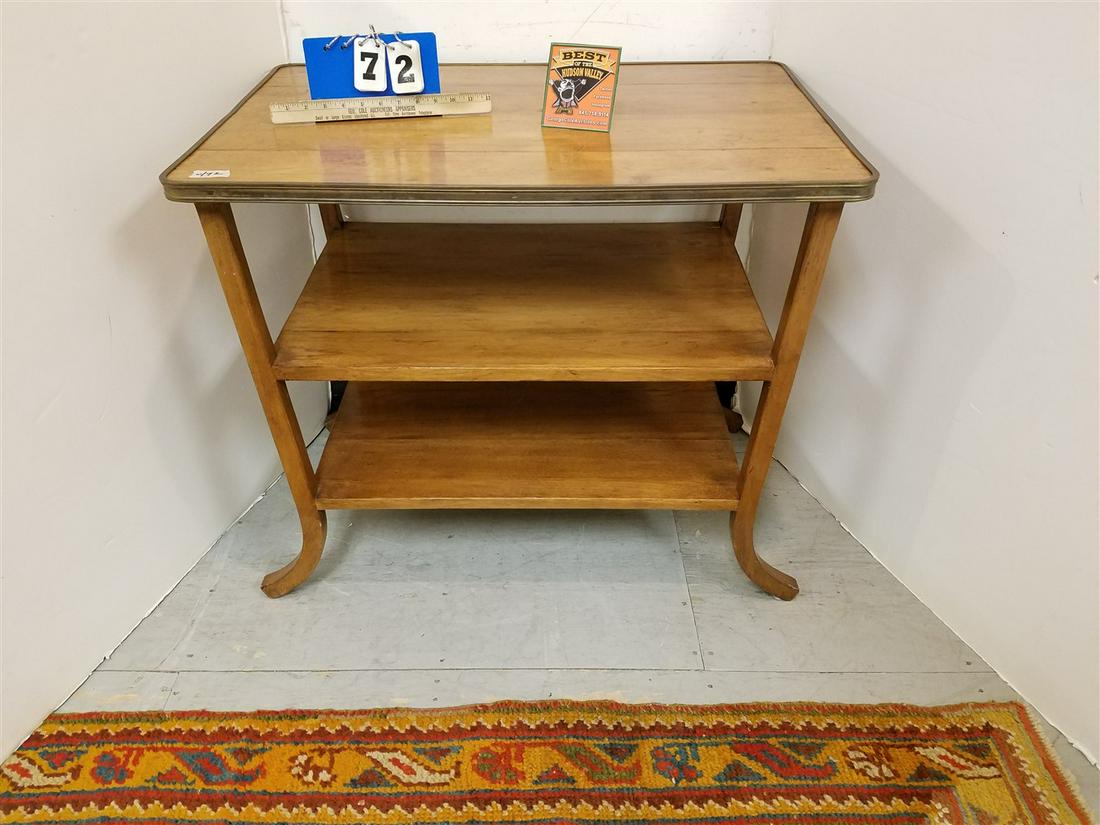 PR, MID CENTURY 3 TIER STANDS, W/ BRASS EDGING, 29"H X (1 of 5)